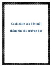 Cách nâng cao bảo mật thông tin cho trường học