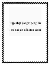 Cập nhật google penguin - Tai họa ập đến dân seoer