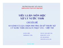 Chuyên đề So sánh và lựa chọn phương án kỹ thuật xử lý nước thải cho khu công nghiệp Thụy Vân – Việt Trì