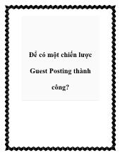 Để có một chiến lược Guest Posting thành công