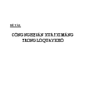 Đề tài Công nghệ sản xuất xi măng trong lò quay khô