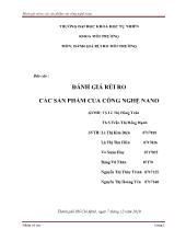 Đề tài Đánh giá rủi ro các sản phẩm của công nghệ nano