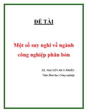 Đề tài Một số suy nghĩ về ngành công nghiệp phân bón