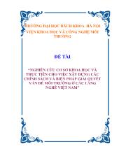 Đề tài Nghiên cứu cơ sở khoa học và thực tiễn cho việc xây dựng các chính sách và biện pháp giải quyết vấn đề môi trường ở các làng nghề Việt Nam