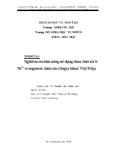 Đề tài Nghiên cứu khả năng sử dụng than bùn sr lí Ni2+ trong nước thải của công ty khóa Việt Tiệp