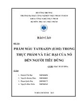 Đề tài Phẩm màu tatrazin (e102) trong thực phẩm và tác hại của nó đến người tiêu dùng