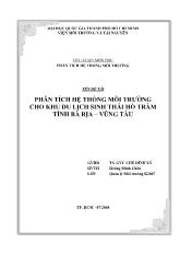 Đề tài Phân tích hệ thống môi trường cho khu du lịch sinh thái hồ tràm tỉnh Bà rịa – Vũng tàu