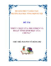 Đề tài Phức chất của milypđen và hoạt tính sinh học của chúng