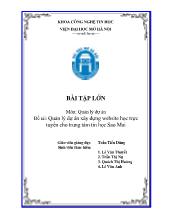 Đề tài Quản lý dự án xây dựng website học trực tuyến cho trung tâm tin học Sao Mai