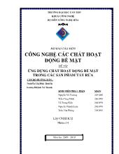 Đề tài Ứng dụng chất hoạt động bề mặt trong các sản phẩm tẩy rửa