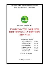 Đề tài Ứng dụng công nghệ sinh thái trong xử lý chất thải chăn nuôi