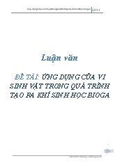 Đề tài Ứng dụng của vi sinh vật trong quá trình tạo ra khí sinh học bioga
