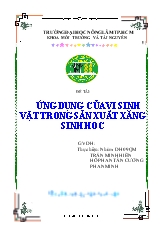 Đề tài Ứng dụng của vi sinh vật trong sản xuất xăng sinh học