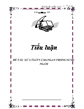 Đề tài Xử lý sắt và mangan trong nước ngầm