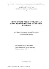 Đồ án Chương trình theo dõi thanh toán giảng dạy cho giáo viên trường đhdl hải phòng