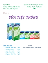 Đồ án Sữa tiệt trùng