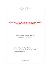 Đồ án Tìm hiểu về maximum entropy cho bài toán phân lớp quan điểm