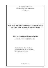 Đồ án Xây dựng chương trình quản lý học sinh trường mầm non quốc tế hữu nghị