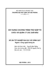 Đồ án Xây dựng chương trình trợ giúp tổ chức và quản lý các giải đấu