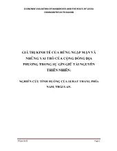 Giá trị kinh tế của rừng ngập mặn và những vai trò của cộng đồng địa phương trong sự gìn giữ tài nguyên thiên nhiên