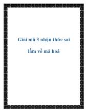 Giải mã 3 nhận thức sai lầm về mã hoá