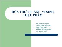 Hóa thực phẩm - Vi sinh thực phẩm