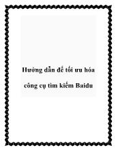 Hướng dẫn để tối ưu hóa công cụ tìm kiếm Baidu