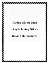 Hướng dẫn sử dụng chuyển hướng 301 và thuộc tính canonical