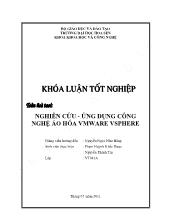 Khóa luận Nghiên cứu - Ứng dụng công nghệ ảo hóa vmware vsphere