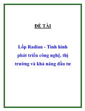 Lốp Radian - Tình hình phát triển công nghệ, thị trường và khảnăng đầu tư