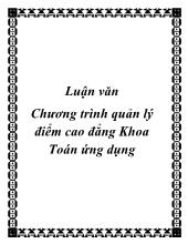 Luận văn Chương trình quản lý điểm cao đẳng Khoa Toán ứng dụng