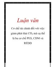 Luận văn Cơ chế tài chính đối với việc giảm phát thải CO2 mà cụ thể là ba cơ chế PES, CDM và REDD
