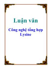 Luận văn Công nghệ tổng hợp Lysine