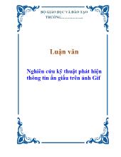 Luận văn Nghiên cứu kỹ thuật phát hiện thông tin ẩn giấu trên ảnh Gif