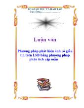 Luận văn Phương pháp phát hiện ảnh có giấu tin trên LSB bằng phương pháp phân tích cặp mẫu