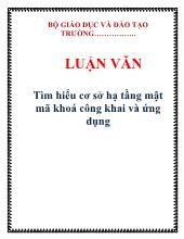 Luận văn Tìm hiểu cơ sở hạ tầng mật mã khoá công khai và ứng dụng