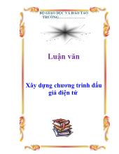 Luận văn Xây dựng chương trình đấu giá điện tử