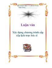 Luận văn Xây dựng chương trình sắp xếp lịch trực bác sĩ