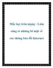 Mắc kẹt trên mạng - Làm sáng tỏ những bí mật về các thông báo lỗi Internet
