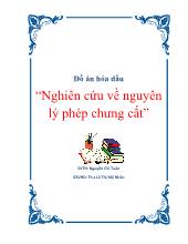 Nghiên cứu về nguyên lý phép chưng cất