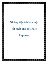 Những tiện ích bảo mật tốt nhất cho Internet Explorer