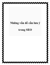 Những vấn đề cần lưu ý trong SEO