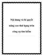 Nội dung và bí quyết nâng cao thứ hạng trên công cụ tìm kiếm