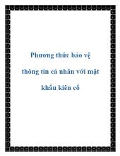 Phương thức bảo vệ thông tin cá nhân với mật khẩu kiên cố