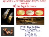 Quản lý môi trường đô thị và công nghiệp - Ngành xi mạ