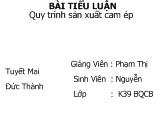 Tiểu luận Quy trình sản xuất cam ép