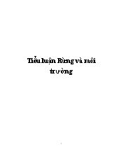 Tiểu luận Rừng và môi trường