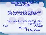 Tiểu luận tìm hiểu về phân loại, ứng dụng vật liệu thuỷ tinh