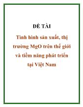 Tình hình sản xuất, thị trường MgO trên thế giới và tiềm năng phát triển tại Việt Nam
