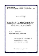 Tính toán thiết kế trạm xử lý nước thải sinh hoạt của công ty TNHH VMC Hoàng Gia, công suất 205 m3/ngày đêm